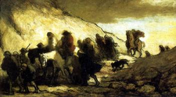 Honoré Daumier, "Les Fugitiifs", 1849-1850, musée du Petit Palais