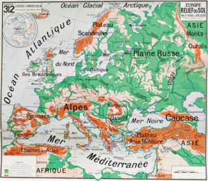 Carte de de l'Europe, par Vidal de La Blache